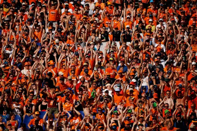 Max Verstappen fans in the stands in Austria