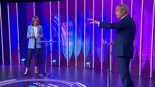 Fiona Bruce and Nigel Farage on Question Time