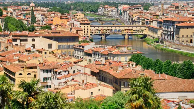 River Arno with Ponte Vecchio from Piazzale Michelangelo