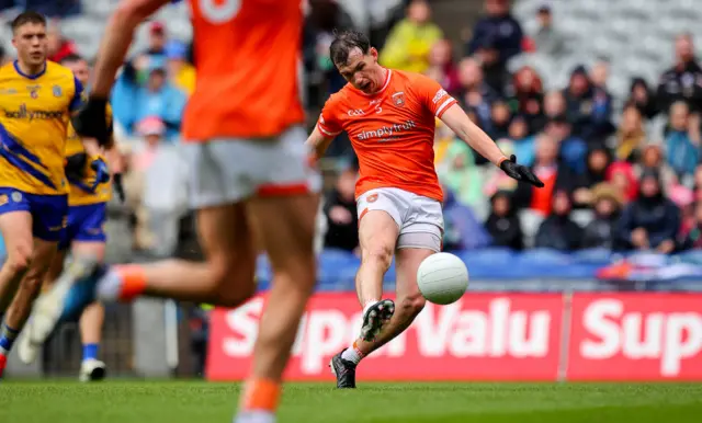 Barry McCambridge scores the first goal of the game for Armagh