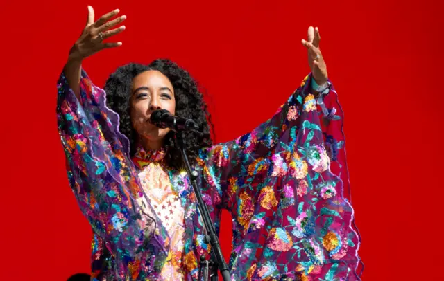 Corinne Bailey Rae on stage at Glastonbury