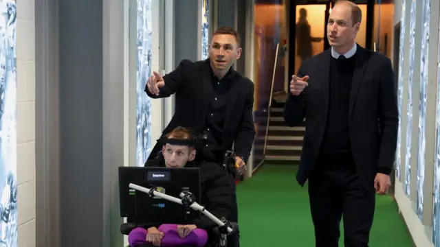 Prince William with Kevin Sinfield and Rob Burrow