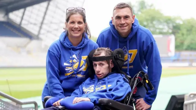 Lindsey Burrow, Kevin Sinfield and Rob Burrow