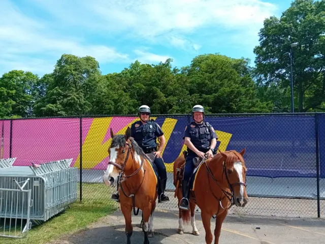 Mounted police officers at the Nassau County Police