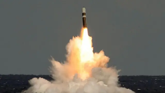 Still image taken from February 2024 video - HMS Vigilant fired an unarmed Trident II (D5) ballistic missile