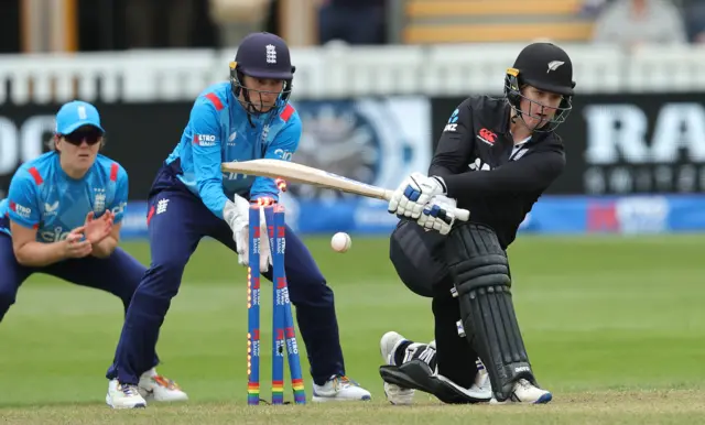 Brooke Halliday is bowled by Sophie Ecclestone