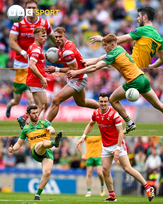 Action from Donegal against Louth in Croke Park