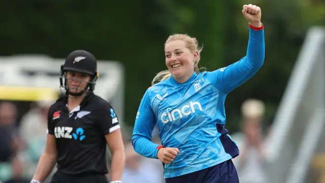 Sophie Ecclestone celebrates a wicket