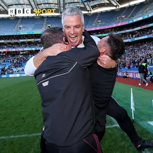 Padraic Joyce celebrates at the end of the Galway's All-Ireland victory over Dublin