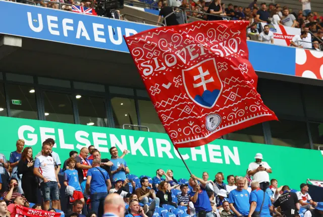 Slovakia fans inside the stadium