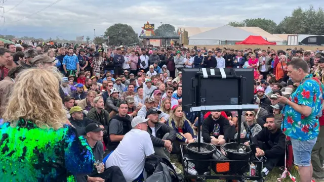 Crowd watching football