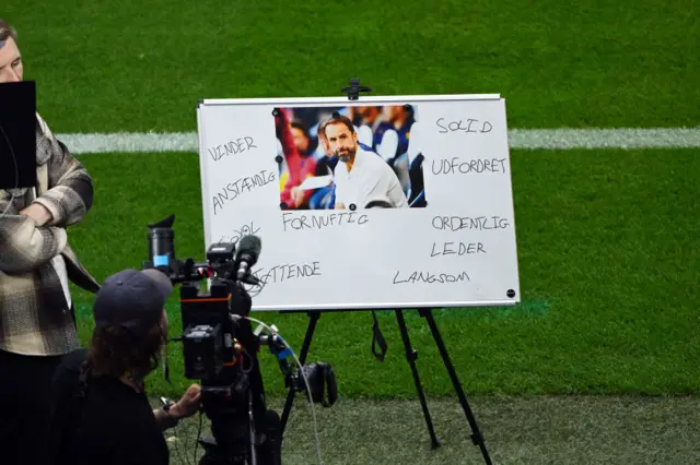 Gareth Southgate image on a whiteboard