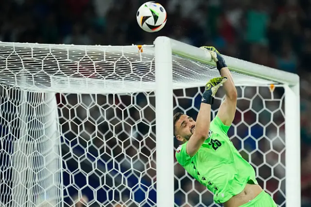 Giorgi Mamardashvili goalkeeper of Georgia and Valencia CF makes a save