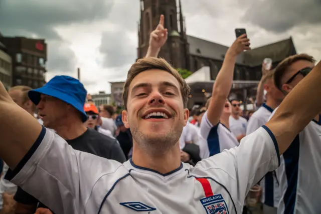 England fans in Gelsenkirchen