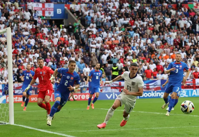 Phil Foden in action for England