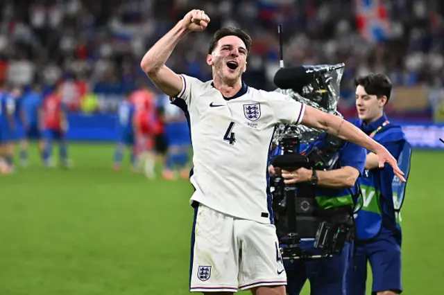 Declan Rice of England celebrates