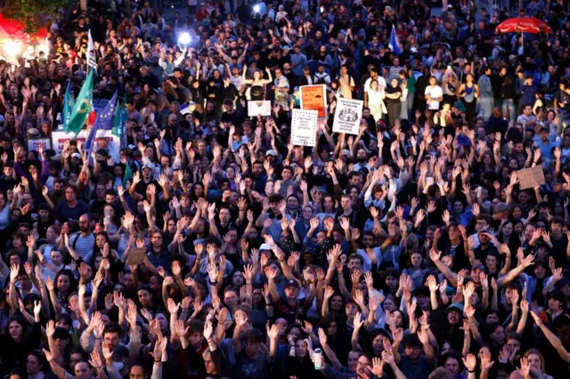 Demonstrators gather to protest against the French far-right Rassemblement National (National Rally - RN) party, at the Place de la Republique in Paris on 30 June 2024