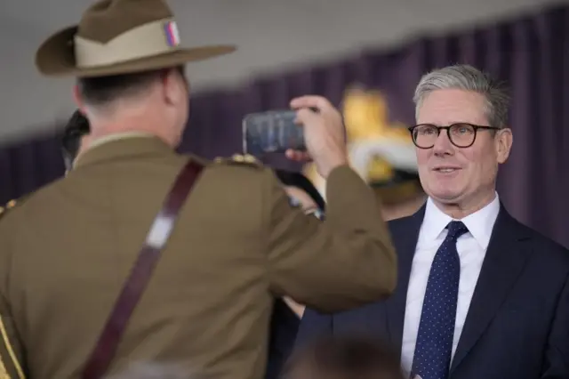 Labour leader Sir Keir Starmer getting his picture taken at the event in Portsmouth