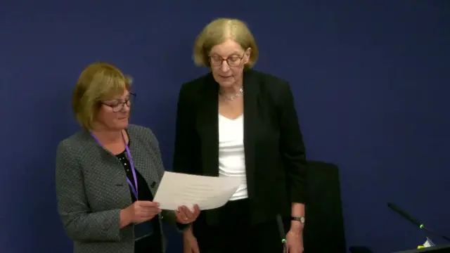 Alice Perkins being sworn in on Wednesday morning