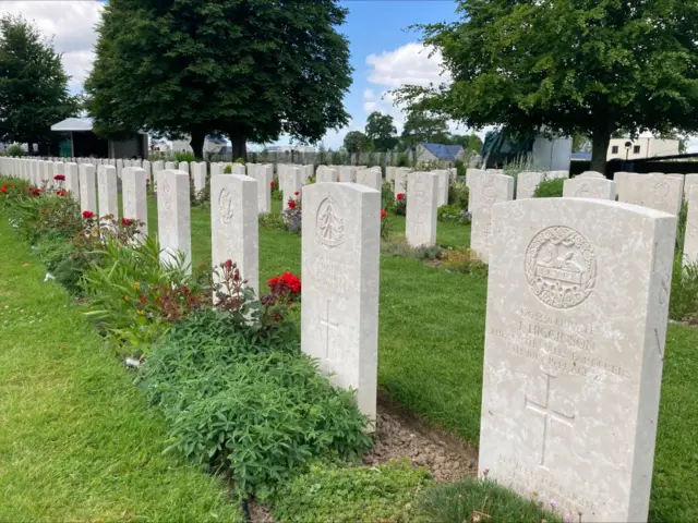 British headstones at Bayeux cemetery