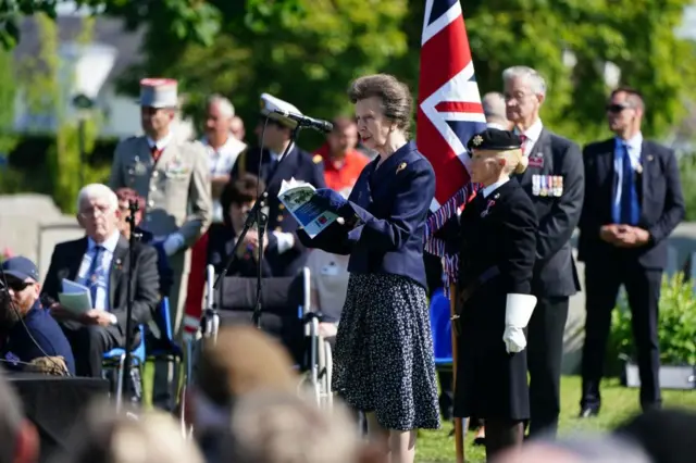 Princess Anne giving a reading