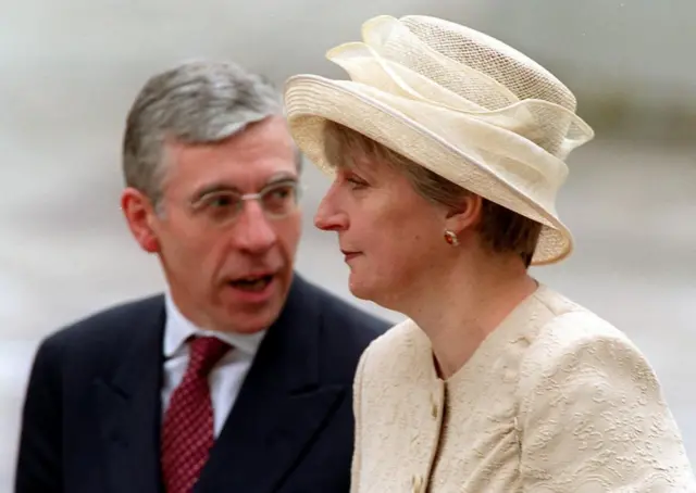 Alice Perkins with husband Jack Straw, pictured in 2000