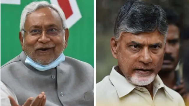 File photo of Nitish Kumar, left, and N Chandrababu Naidu