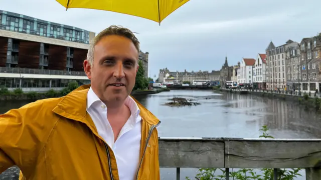 Alex Cole-Hamilton, campaigning in Leith last week