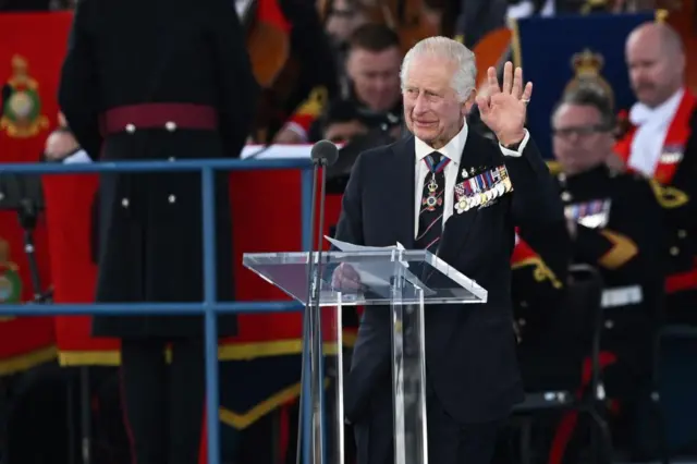 King Charles speaking at D-Day event