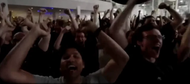 The landing was met with wild celebrations from the SpaceX team