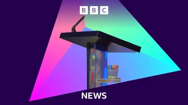 BBC graphic featuring a podium at the centre