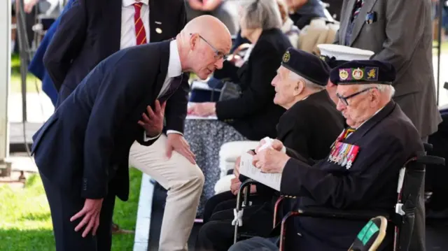 John Swinney speaking to veterans