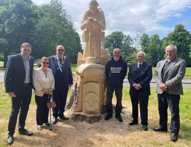 The D-Day tree carving in Newcastle-under-Lyme