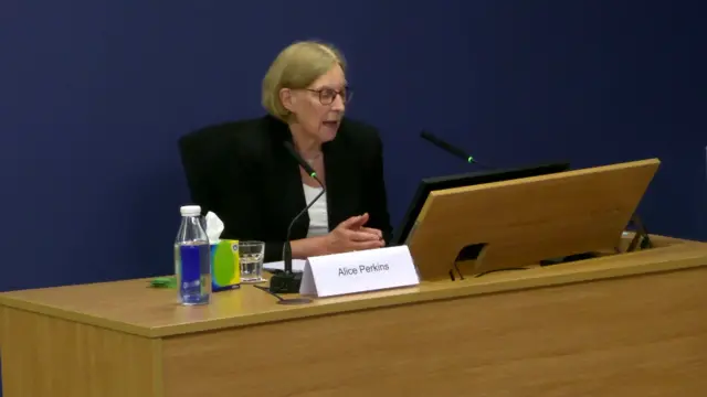 Alice Perkins at the PO inquiry