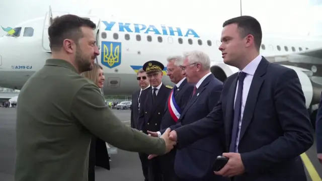 President Zelensky shaking hands