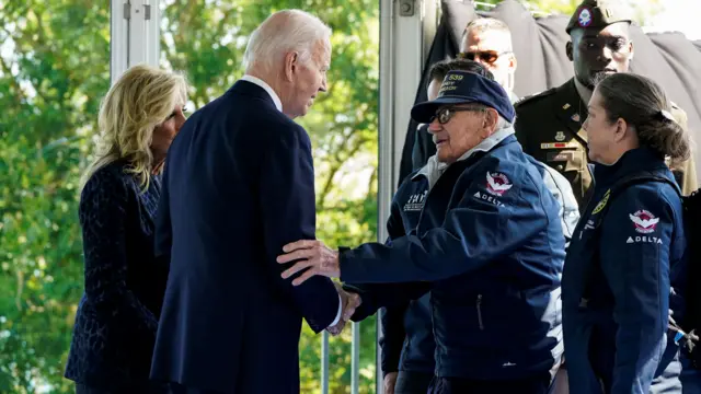 Joe Biden meets World War Two veteran