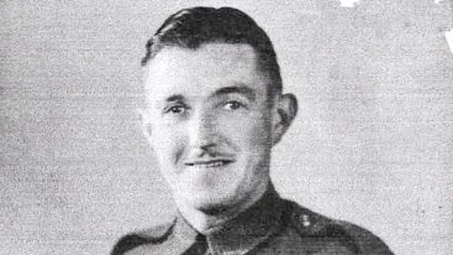 Black and white photo of Syndey Bennett in military uniform