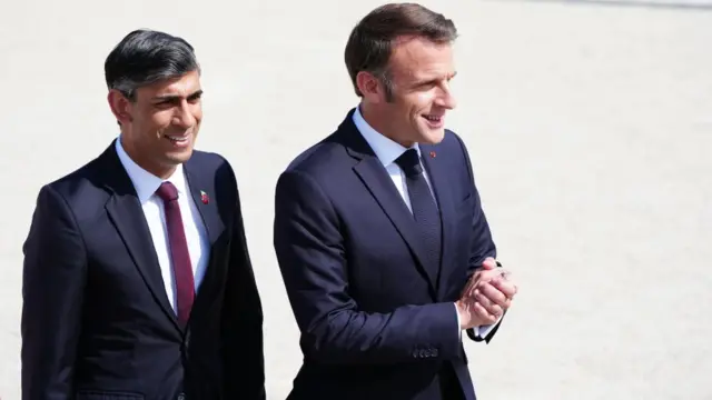Conservative leader Rishi Sunak and French President Emmanuel Macron