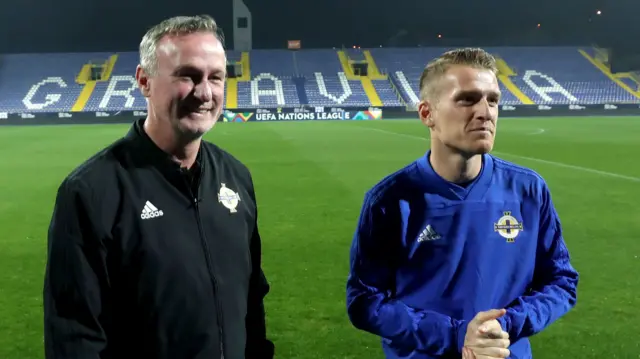 Northern Ireland manager Michael O'Neill and Steven Davis