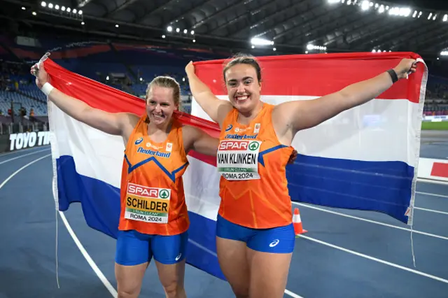 Jessica Schilder of Team Netherlands and silver medalist, Jorinde Van Klinken