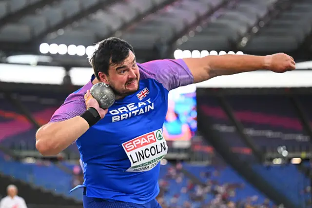 Scott Lincoln of Team Great Britain competes during the Men's Shot Pu