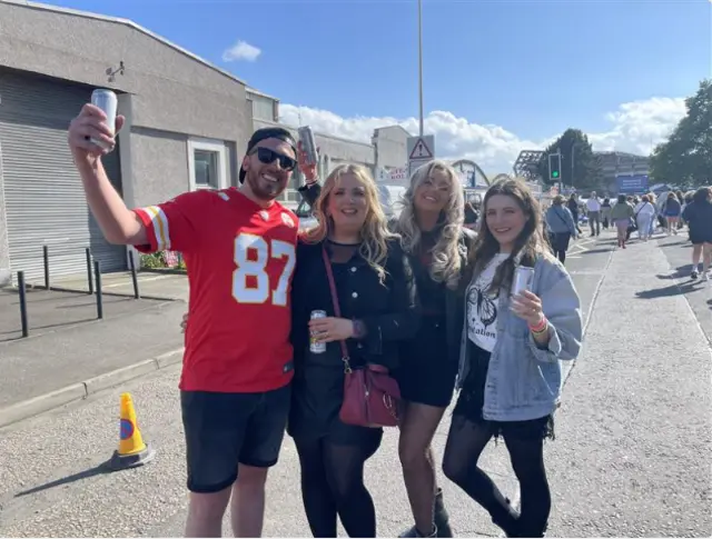 Phil, 34, from Middlesbrough is sporting a Kansas City Chiefs shirt in tribute to Travis Kelce