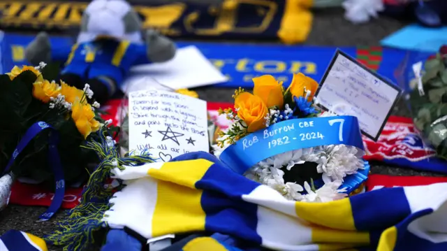 Tributes to Rob Burrow outside Wembley Stadium