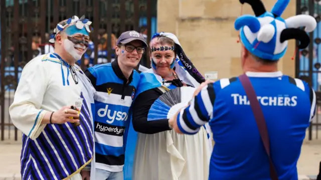 Bath fans outside Twickenham