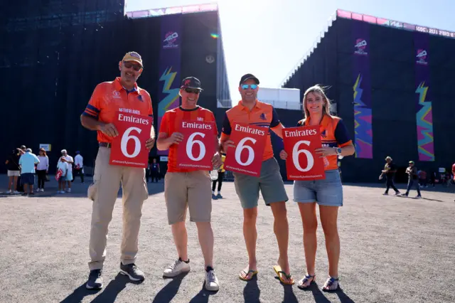 Netherlands fans at the T20 World Cup game against South Africa