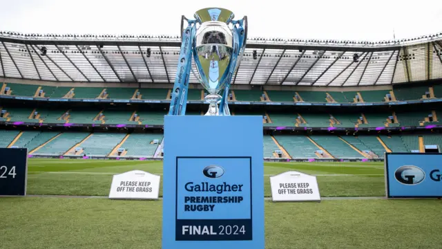 Premiership Rugby trophy at Twickenham