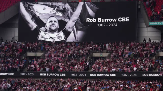 Rob Burrow tribute on the big screen at Wembley