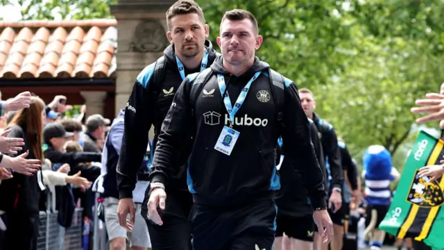 Bath players arrive at Twickenham