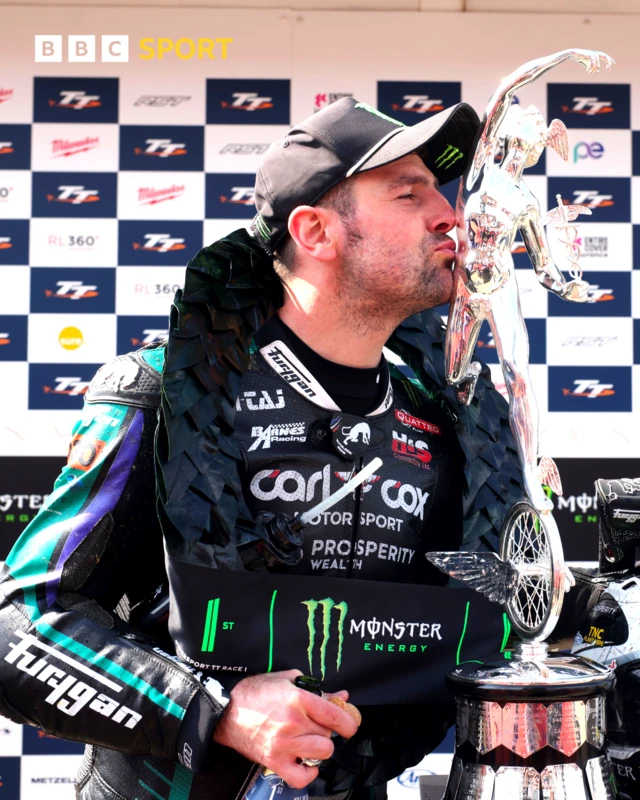 Michael Dunlop savours victory with his record equalling 26th TT victory