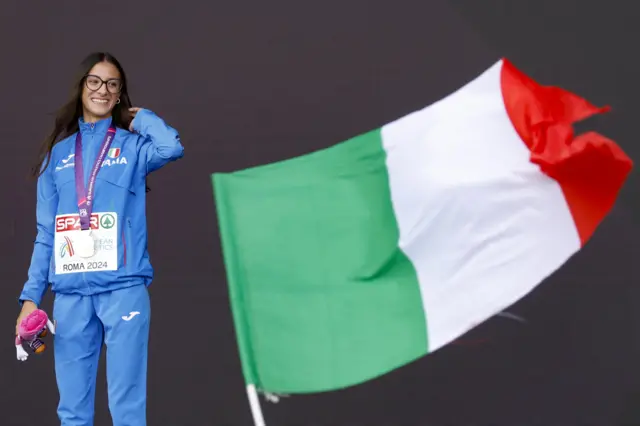 Nadia Battocletti of Italy won the women's 5000m - one of two golds for the host nation on the opening day